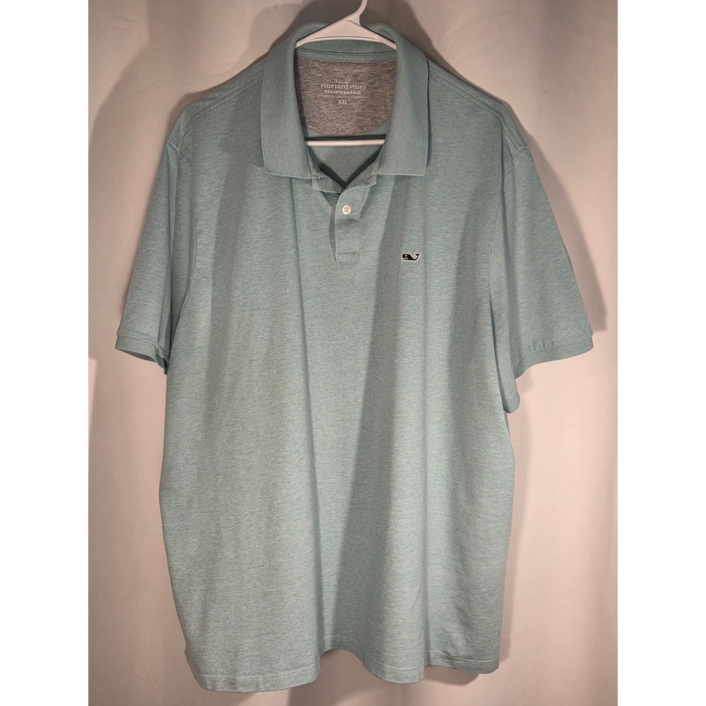 Vineyard Vines Edgartown Polo Mens XXL Green Excellent Short Sleeve Whale Logo